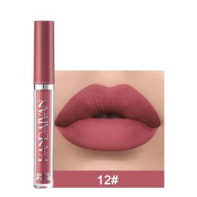 Handaiyan Matte Lip Glaze Liquid Lipstick Mini Tube Lip Gloss Waterproof Non Stick Cup Lip Gloss Genuine (Option: 12Style)